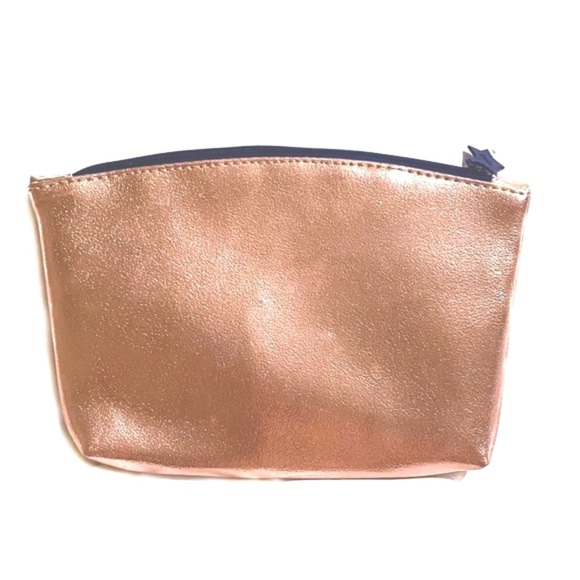 Ipsy Glam Bag Sparkly Metallic Rose Gold Cosmetic Makeup Bag Zip Pouch Clutch - Picture 5 of 13